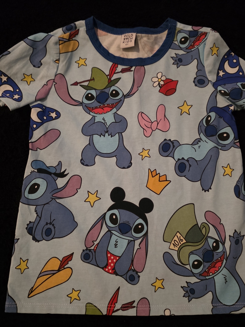 Character Stitch Print Short Sleeve Kids Tee